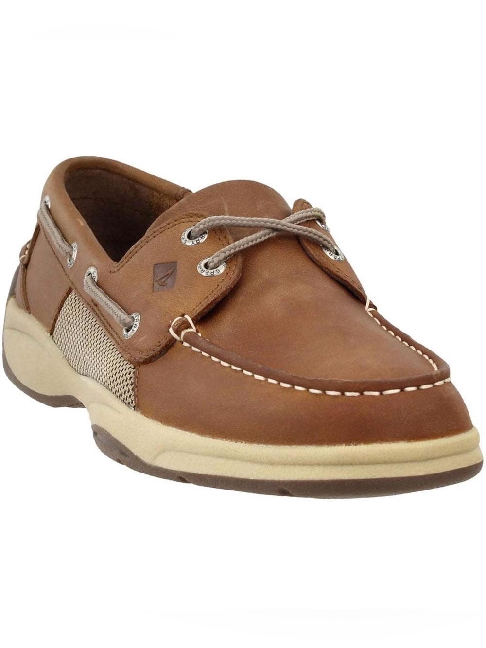 Sperry Intrepid Boat Shoes, Cognac Leather with Breathable Sides, NIB Retail $89